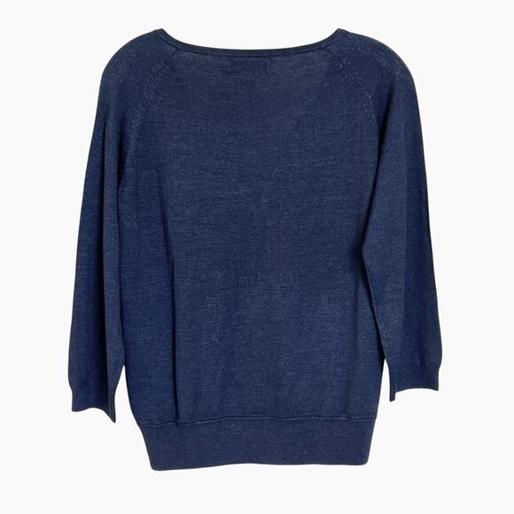 Judith Hart Silk Blend Sweater Size Small V Neck Pullover Navy Blue Soft Classic - Picture 5 of 7